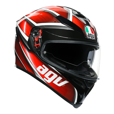 AGV K5 S フルフェイス 赤×白×黒 57~58cm インナーバイザー付き AGV K5-S Tempest Black/Red - Module Moto